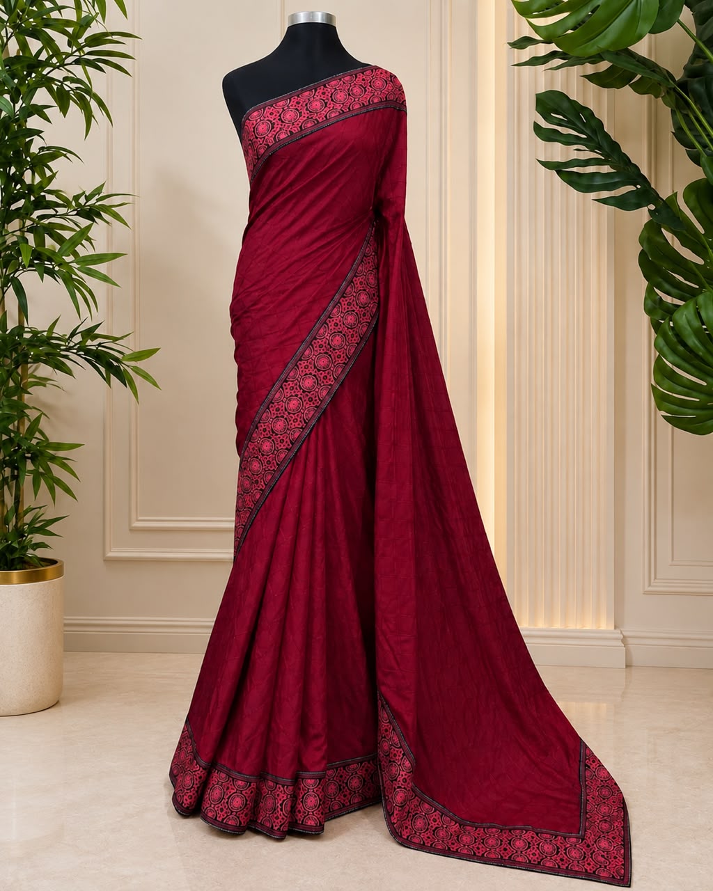 Black saree with embroidery